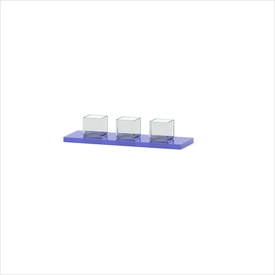 Foodglashalter 3er blau mit Gläsern 31 x 10 x 1,2